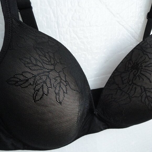 Warner's Padded Cup 38C Wire Free Black Lace & Black 38C Wired Bra No padding - Picture 9 of 16